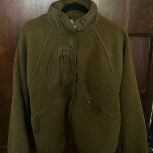 Free People fleece Jacket Army Green